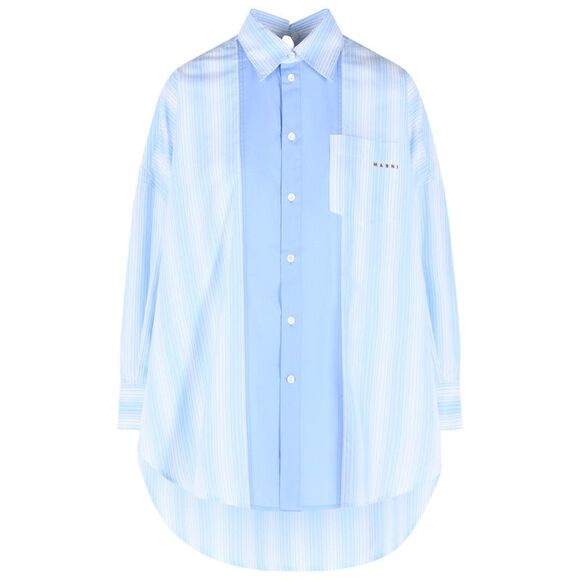 Marni Light Blue Cotton Poplin Shirt Women